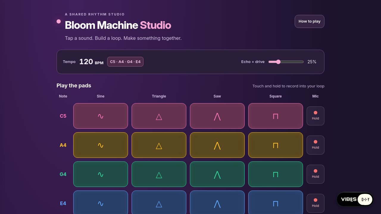 Screenshot of Bloom Machine Studio